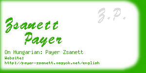 zsanett payer business card